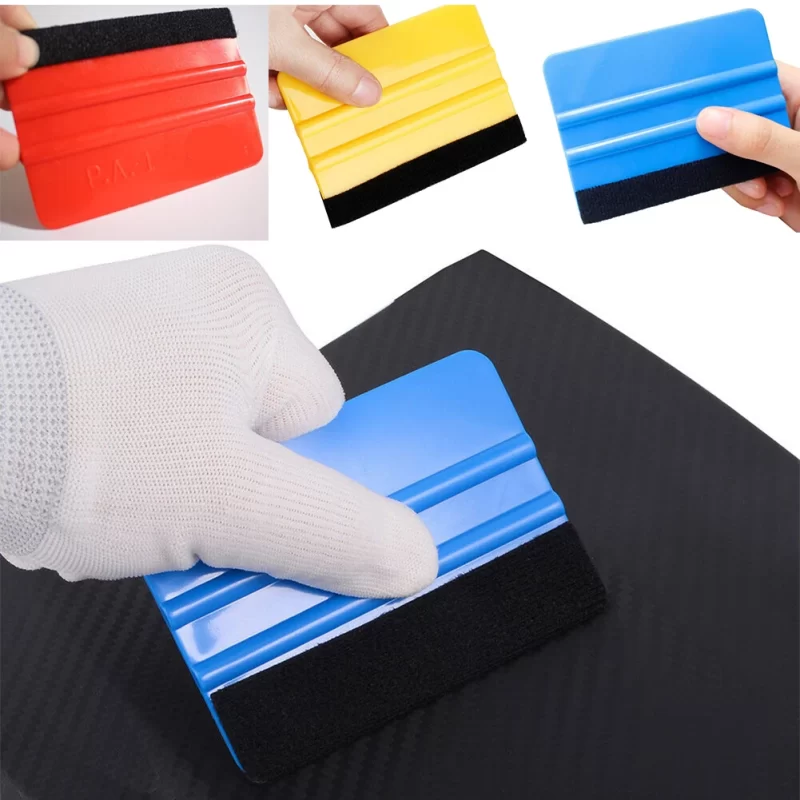 Car Squeegee Felt Edge Scraper Car Decals Vinyl Wrapping Spatula Tool 10x7.3cm Squeegee Tools PE Plastic Automobile Accessories