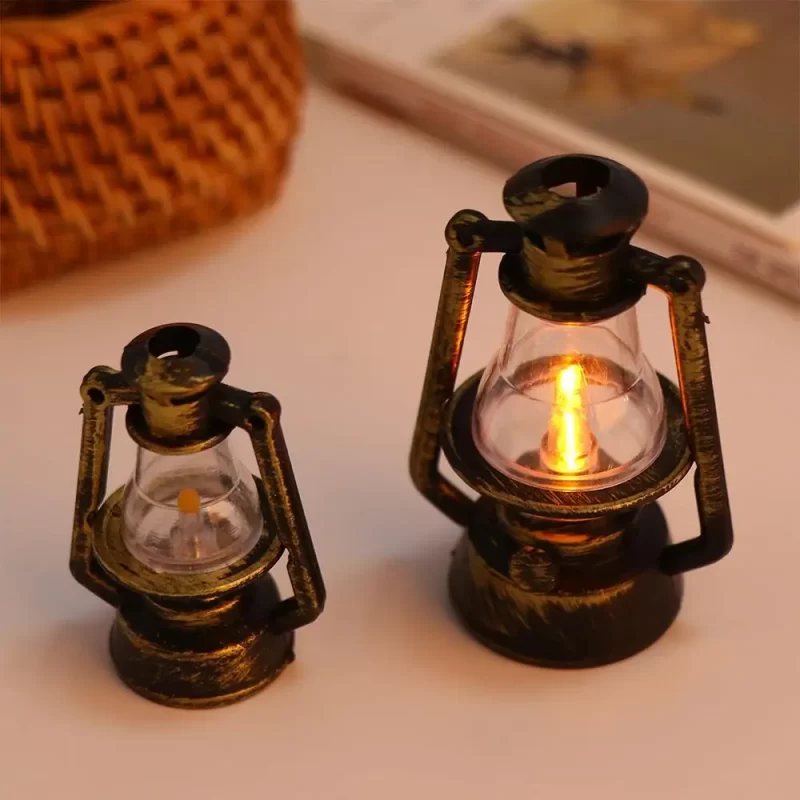 1:12 1:6 Scale Boys Dollhouse Kitchen House Decor Kerosene Lantern Scene Ornaments Oil Lamp Toy Doll Dollhouse Accessories - Image 2