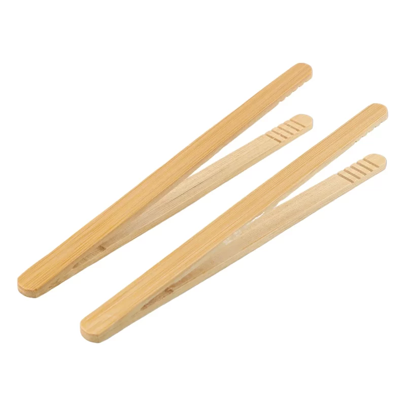 2Pcs Tongs Wood Food Toast Salad Tongs Toaster Sugar Ice Tea Tong Clip For Cooking Baking Barbecue For Kitchen - Image 2