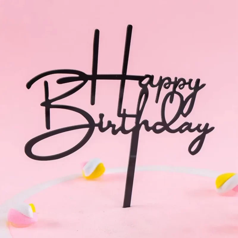 Acrylic Happy Birthday Letter Cake Topper Dessert Flag Decoration Party Baking Cake Accessories - Image 3