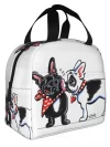 French Kiss Insulated Lunch Tote Bag for Women Bulldog Dog Lover Portable Cooler Thermal Bento Box Kids School Children - Image 2