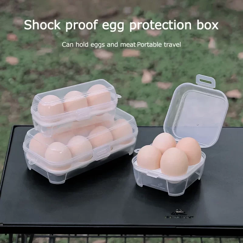 Portable Eggs Box Case Shockproof Egg Holder Kitchen Container Case Transparent Kitchen Organizer for Outdoor Camping Picnic - Image 2