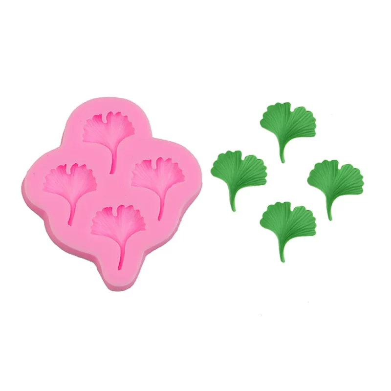 1~4PCS Fondant Silicone Mold Silica Gel Cake Decorating Tools Ginkgo Biloba Cake Tools Silicone Saccharine Mold Easy To Release - Image 4