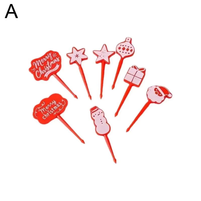 Christmas Hallowee Fruit Fork Kids Food Pick Reusable Lunch Cake Dessert Snack Christmas Fork Decoration Box Toothpick Sala P2t3 - Image 4