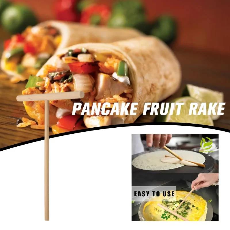 Wooden Pancake Fruit Rake Pancake Wooden Rake Pancake Tools Stand Household Kitchen Baking Kitchen Accessories Tools U8C9