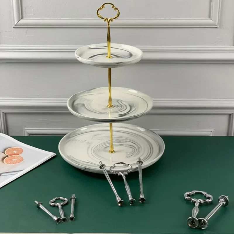 2/3 Tier Cake Stand Fruit Plate Handle Fitting Hardware Rod Stand Holder For DIY Tray Epoxy Holders Dish Bakeware Cake Tools - Image 5