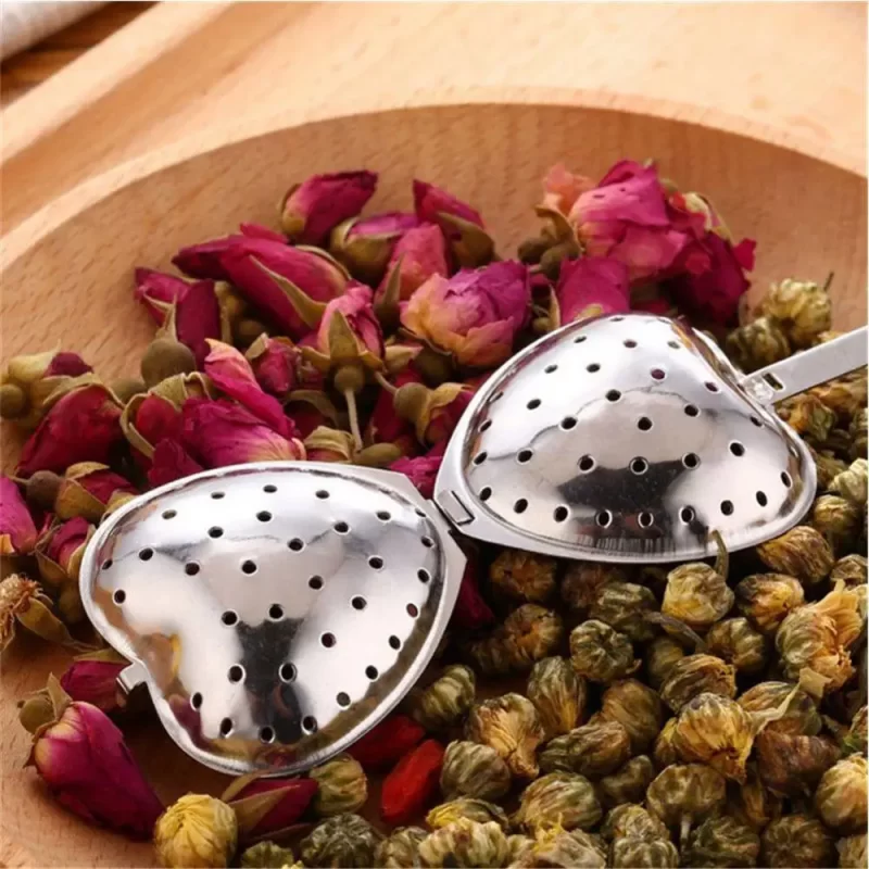 Teaware Coffee Vanilla Spices Durable Heart-shaped Stainless Steel Kitchen Gadget Leaky Tea Portable Antirust Tea Filter Tool - Image 3