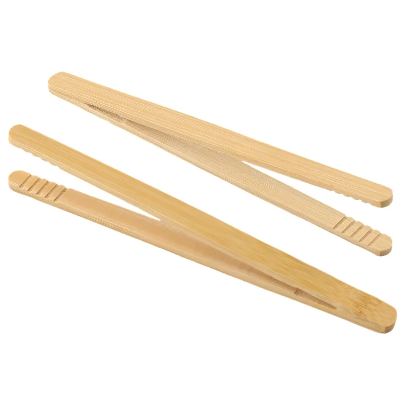 2Pcs Tongs Wood Food Toast Salad Tongs Toaster Sugar Ice Tea Tong Clip For Cooking Baking Barbecue For Kitchen - Image 3