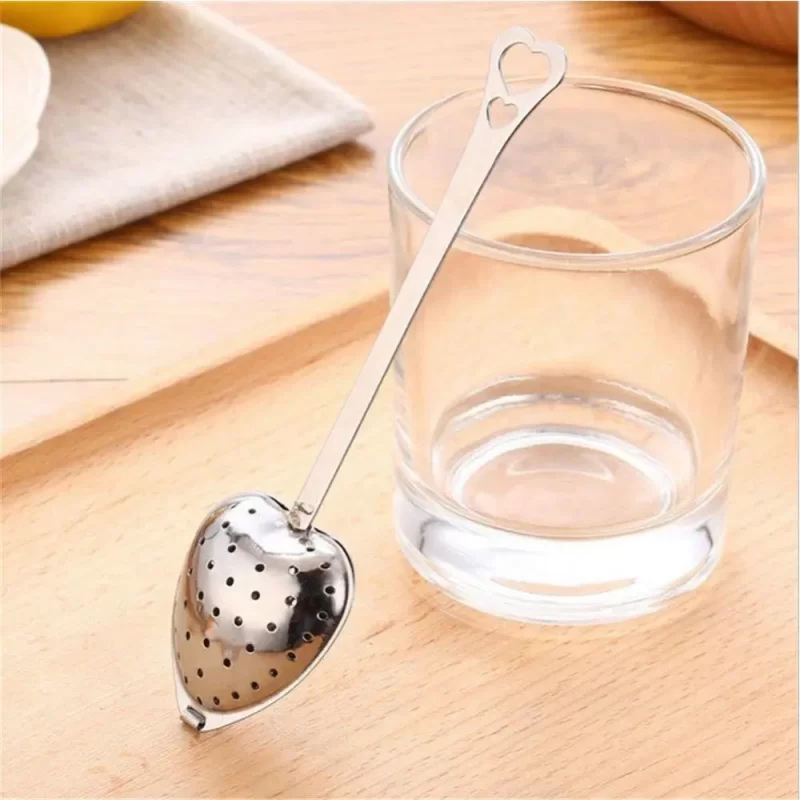 Teaware Coffee Vanilla Spices Durable Heart-shaped Stainless Steel Kitchen Gadget Leaky Tea Portable Antirust Tea Filter Tool - Image 5