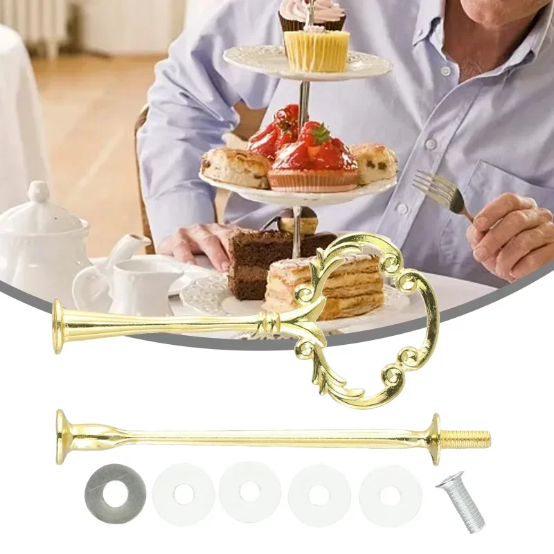 2/3 Tier Cake Stand Fruit Plate Handle Fitting Hardware Rod Stand Holder For DIY Tray Epoxy Holders Dish Bakeware Cake Tools - Image 2