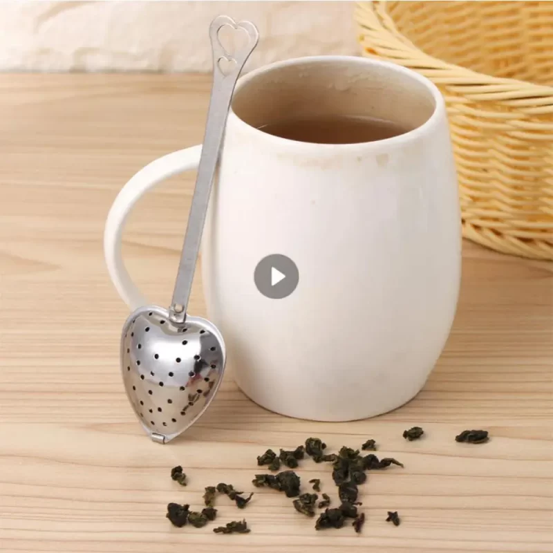 Teaware Coffee Vanilla Spices Durable Heart-shaped Stainless Steel Kitchen Gadget Leaky Tea Portable Antirust Tea Filter Tool